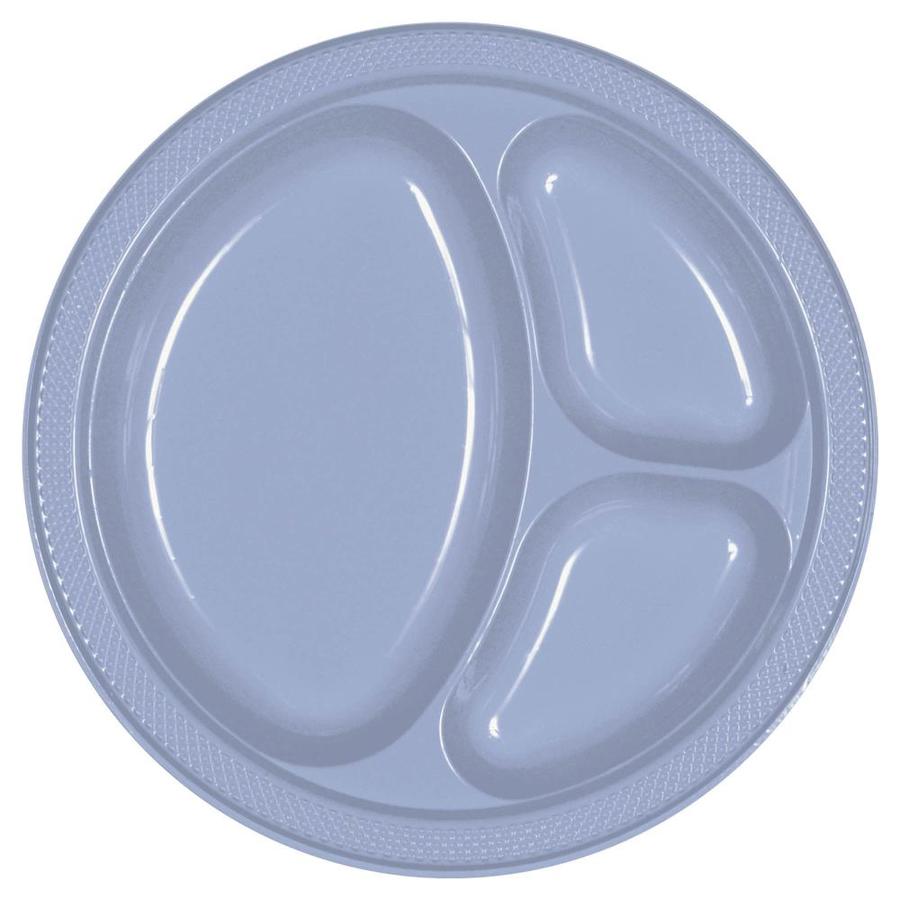 Amscan Pastel Blue 10.25in. Divided Plastic Plates in the Disposable