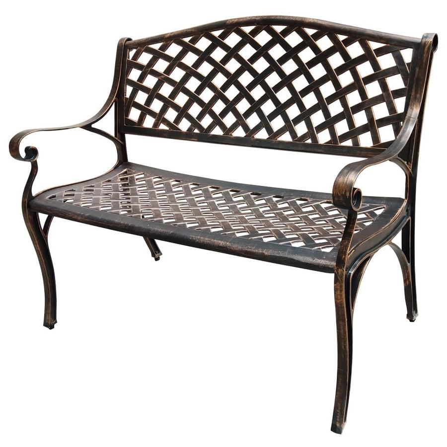 Oakland Living Outdoor Aluminum Modern Bronze Patio Bench Loveseat in
