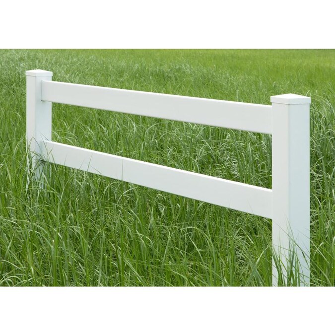 Gardenised 2 Rail Line Post W Cap 2 Pack in the Vinyl Fence Gates department at