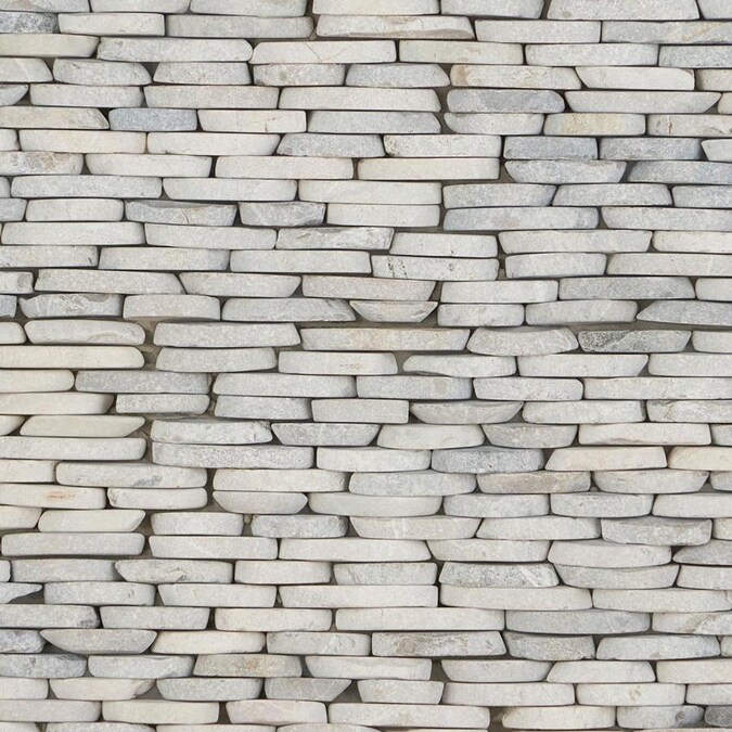 Landscape Gray Stacked 3 in. x 6 in. Mosaic Wall Tile Sample in the
