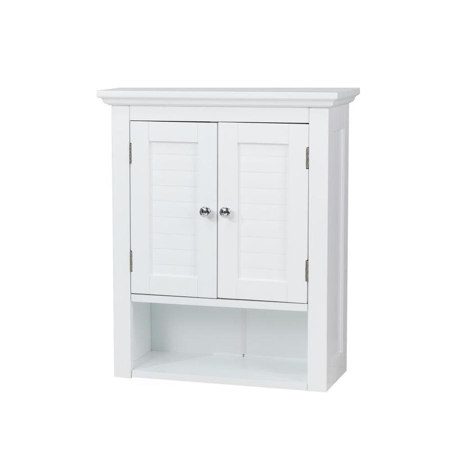 Glitzhome Wall with Double Doors, White in the Bathroom Wall