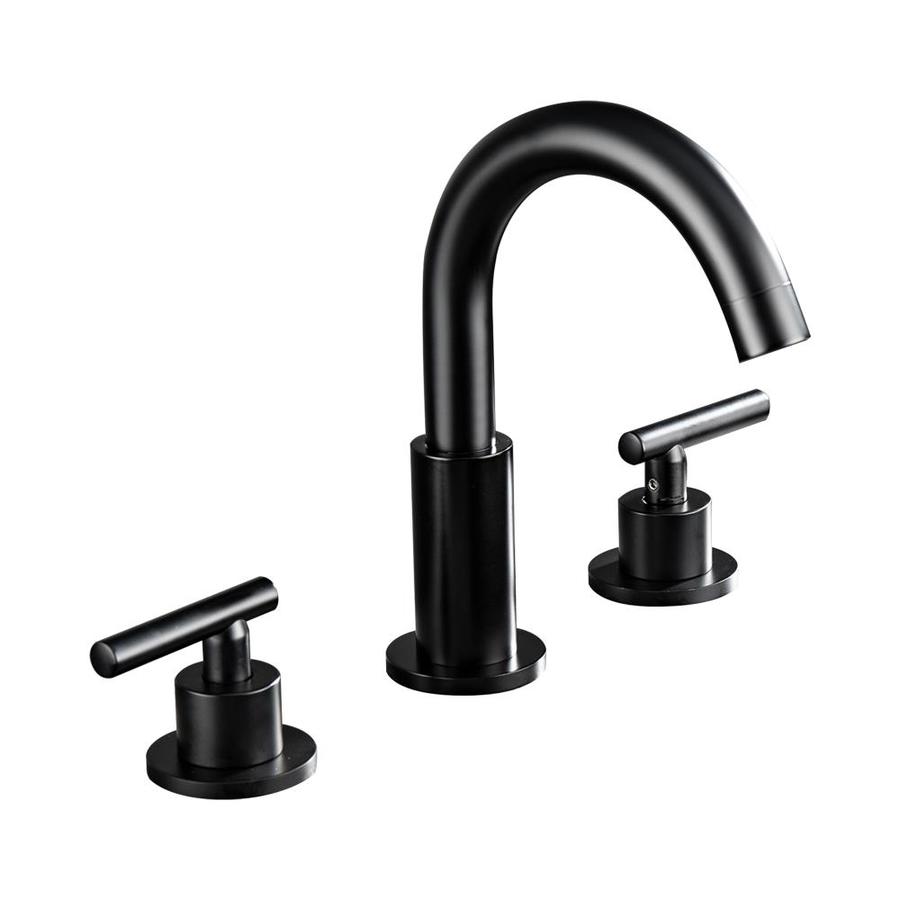 WELLFOR Widespread bath faucet Matte Black 2Handle Widespread Bathroom