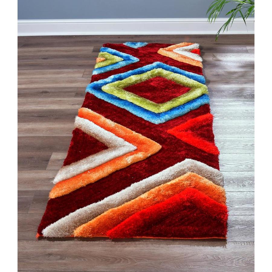 MDA Rugs Barcelona 2 x 8 Mutlicolor Indoor Abstract Runner in the Rugs department at