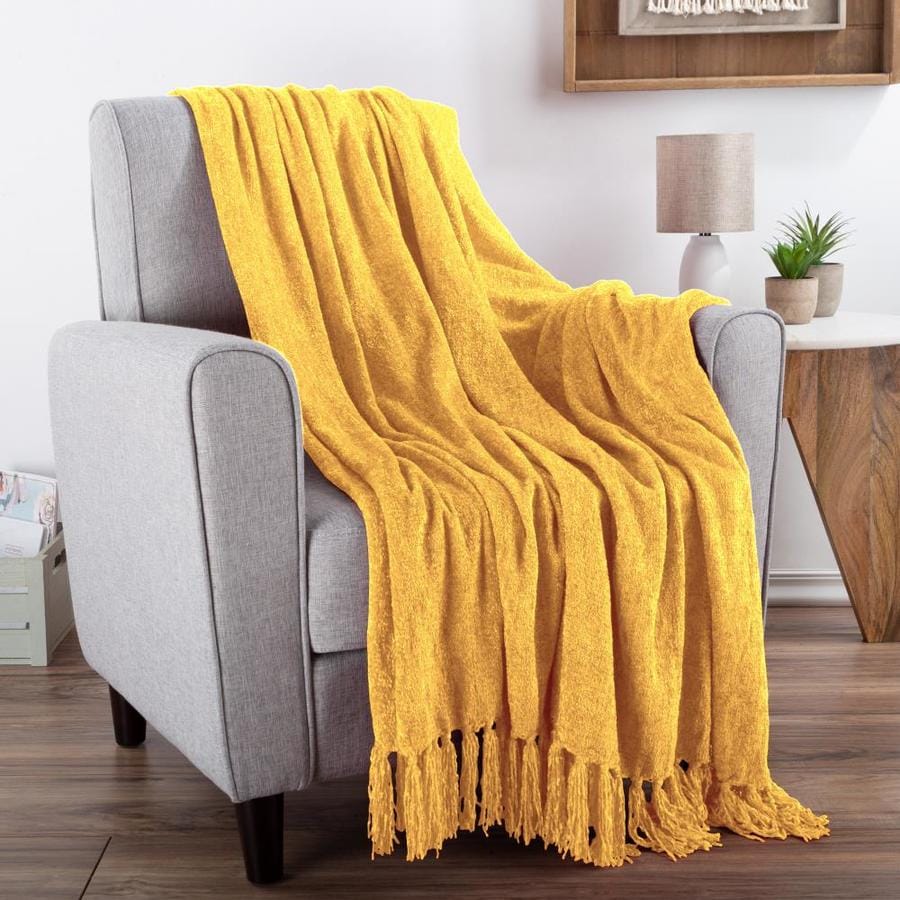 Hastings Home Chenille Throw Blanket for Couch, Home Decor,Sofa and