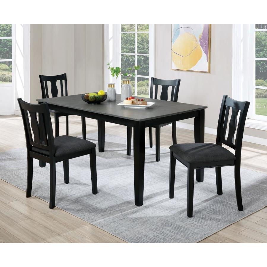 Furniture of America Gossamer Black Padded 5-Piece Dining Set in the ...