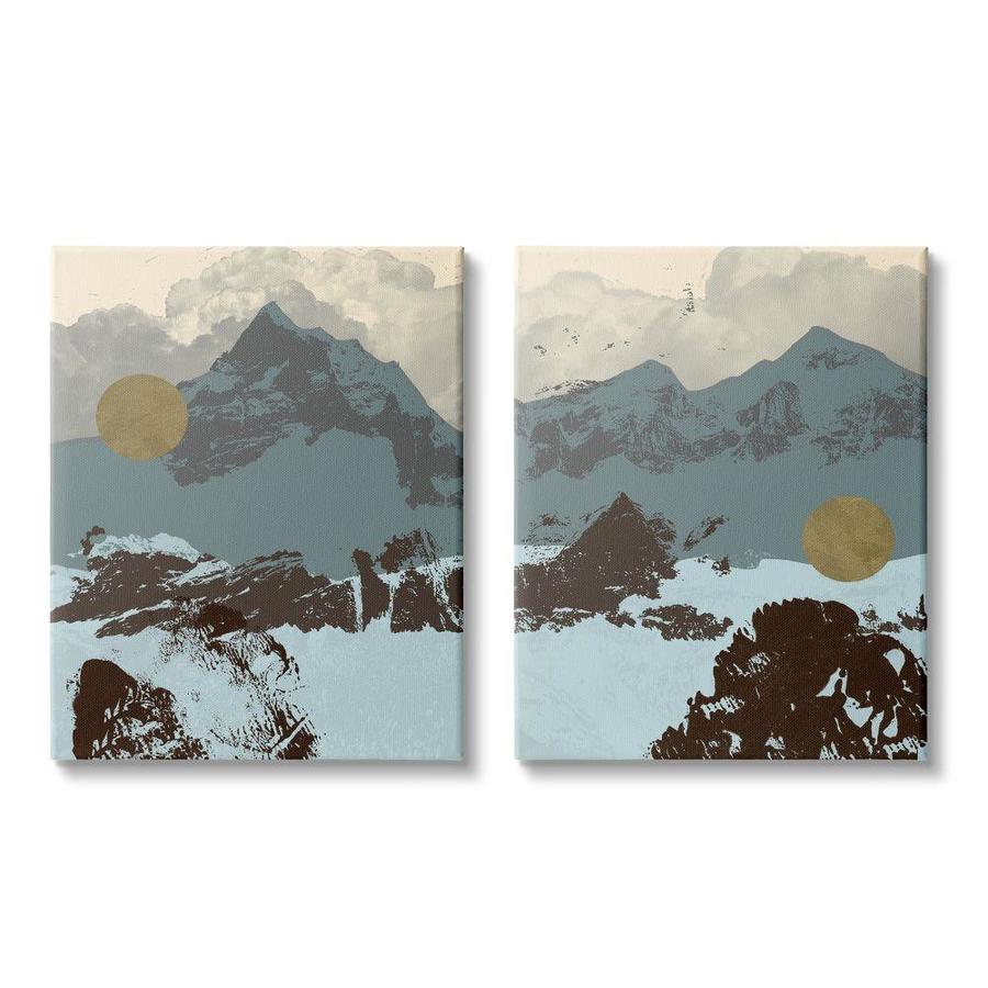 Stupell Industries Stupell Industries 2 Piece Mountain Range Textures Over Abstract Color Pop Oversized Stretched Canvas Art Set By Jacob Green 24 X 1 5 X 30 In The Wall Art Department At Lowes Com