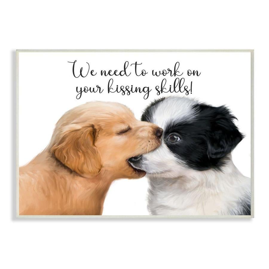 Stupell Industries Puppy Love Kiss Skills Phrase Young Love Quote 19 In H X 13 In W Animals Print In The Wall Art Department At Lowes Com