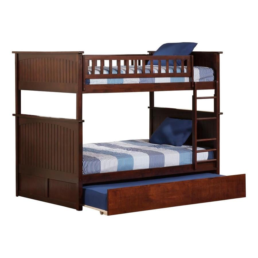 Atlantic Furniture Nantucket Bunk Bed Full Over Full With Twin Size Urban Trundle Bed In Walnut In The Bunk Beds Department At Lowes Com