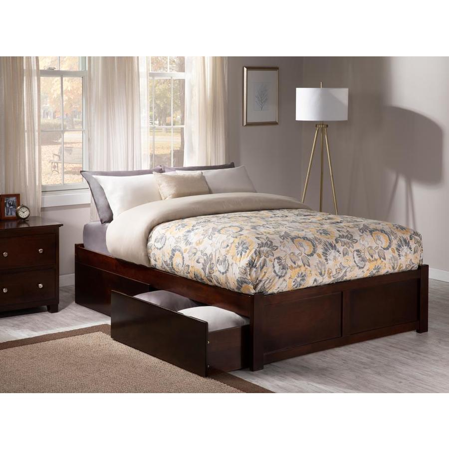 Atlantic Furniture Concord Walnut King Platform Bed with Storage in the ...