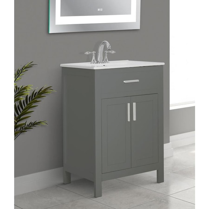 Saint Birch 24 In Gray Bathroom Vanity Cabinet In The Bathroom Vanities Without Tops Department At Lowes Com