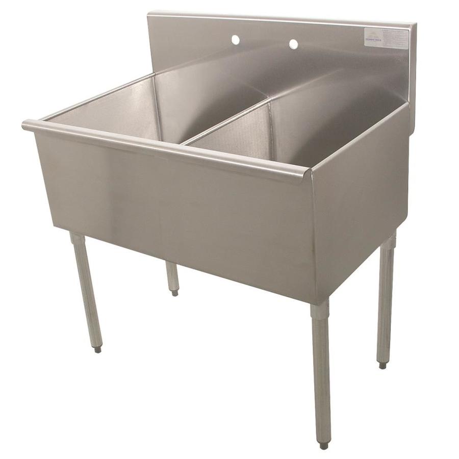 Advance Tabco 24.5-in x 36-in 2-Basin Steel Freestanding Laundry Sink ...