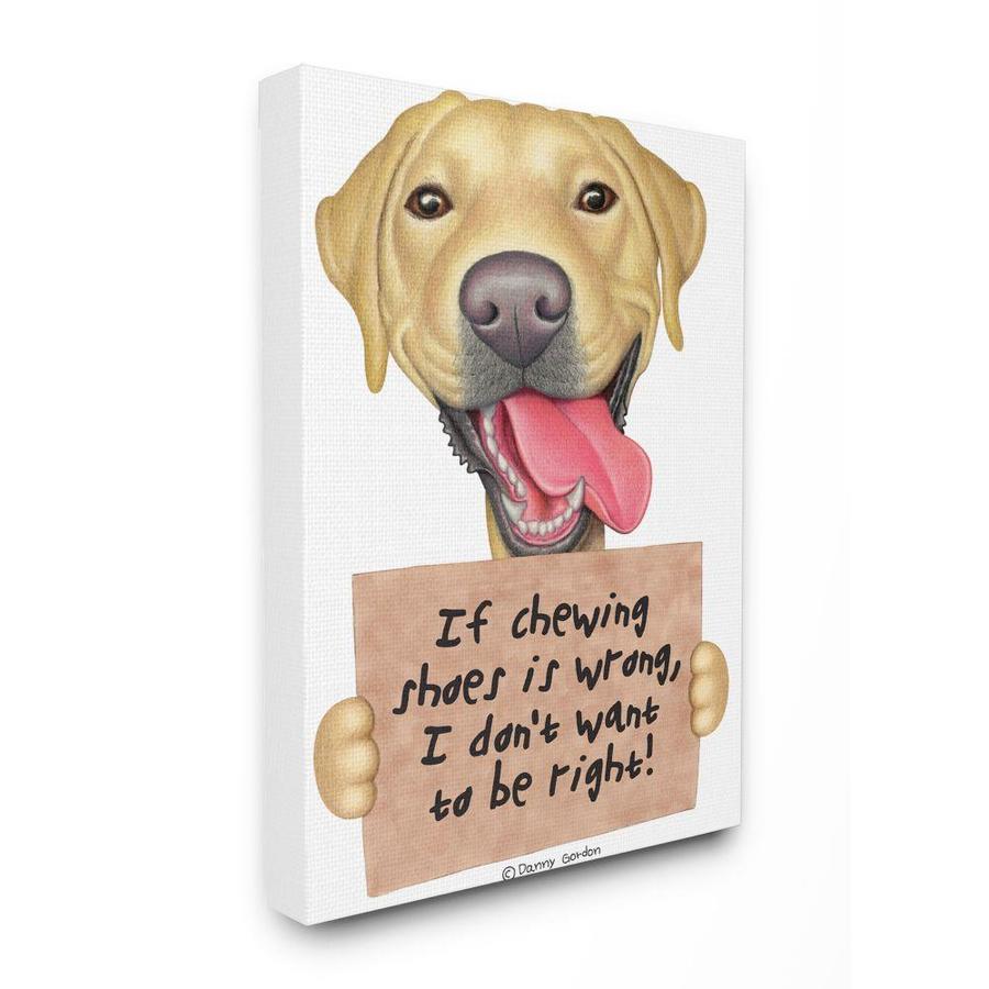 Stupell Industries Labrador Bad Dog Humor Chewing Shoes Pet Sign In H X 16 In W Animals Print On Canvas In The Wall Art Department At Lowes Com