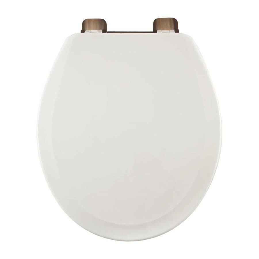 Centoco Centocore Round Wood Core Toilet Seat in White with Oil Rubbed