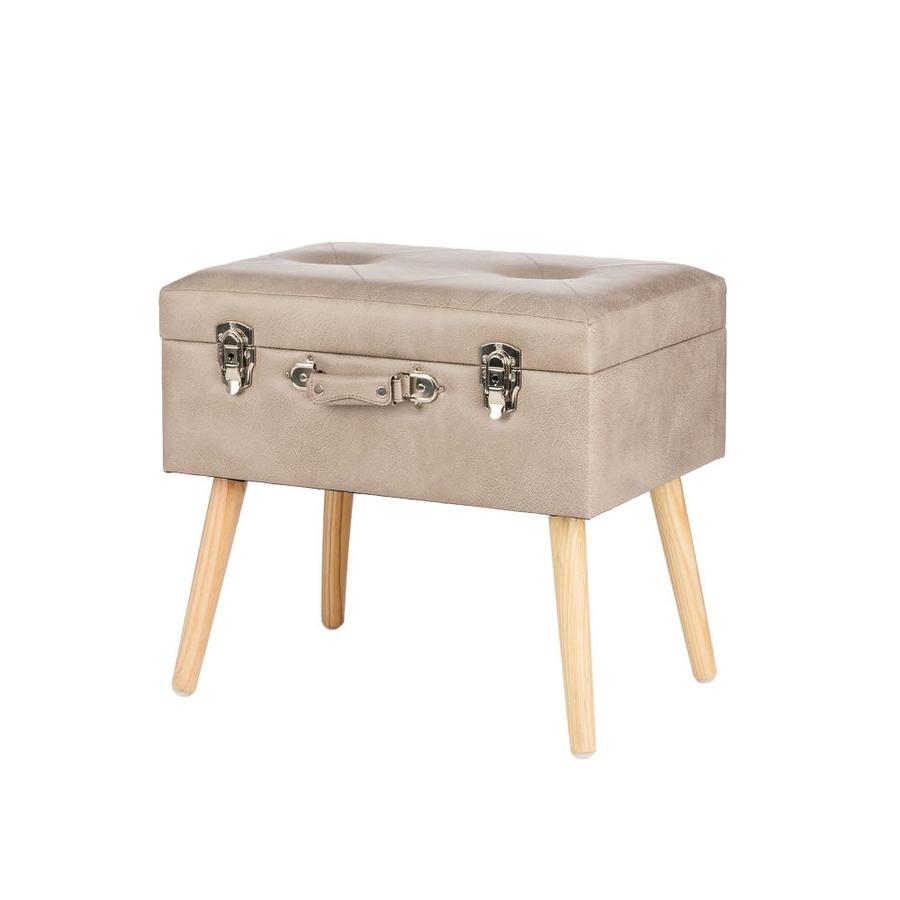 glitzhome rustic storage ottoman seat stool