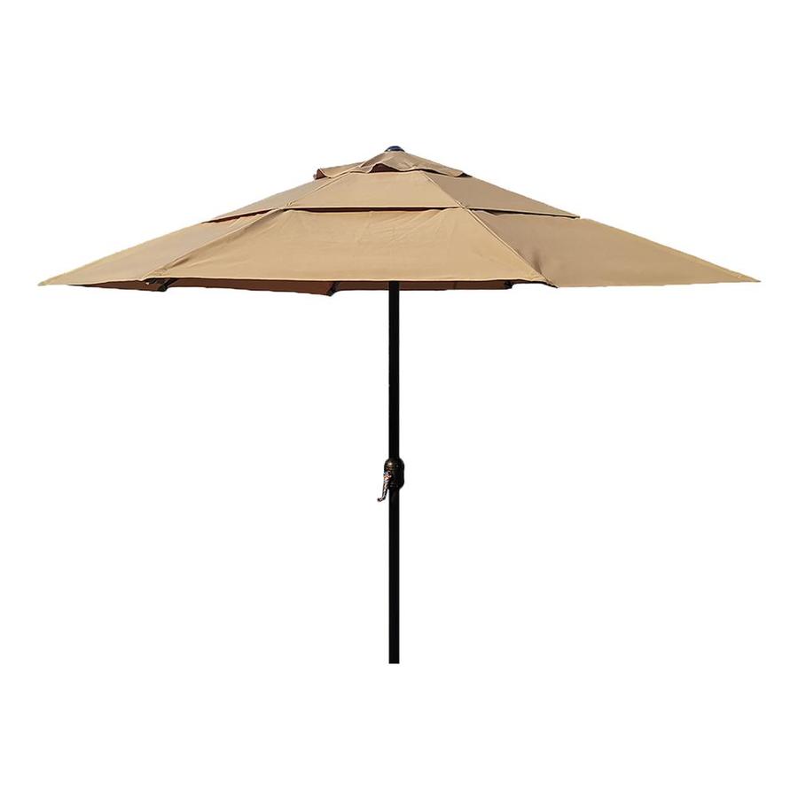 CASAINC 10 ft. PowderCoated Steel Crank Market Outdoor Patio Umbrella