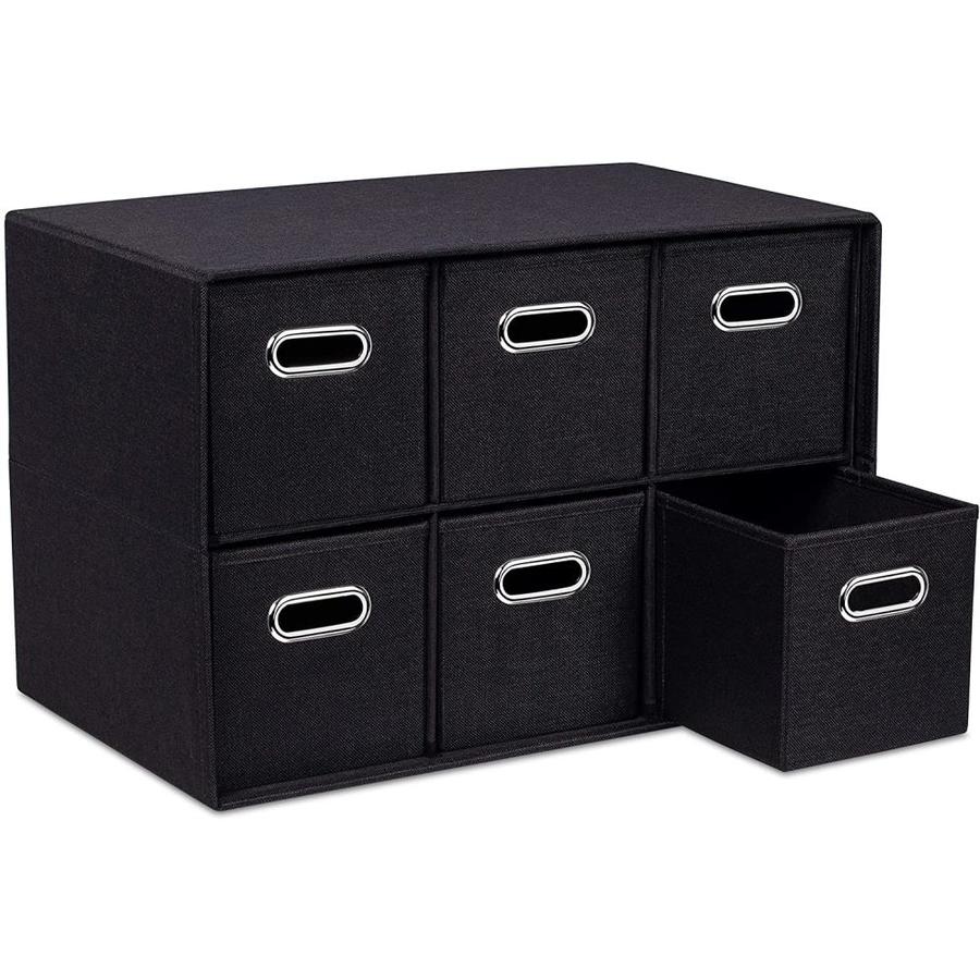 BirdRock Home BirdRock Home Black Linen Cube Organizer Shelf with 6 ...