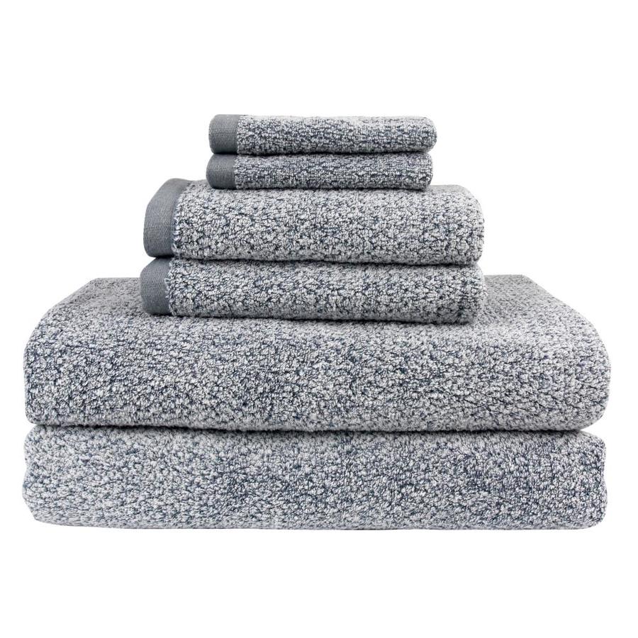 Everplush 6Piece Dusk (Grey Blue) Cotton Bath Towel Set (Diamond