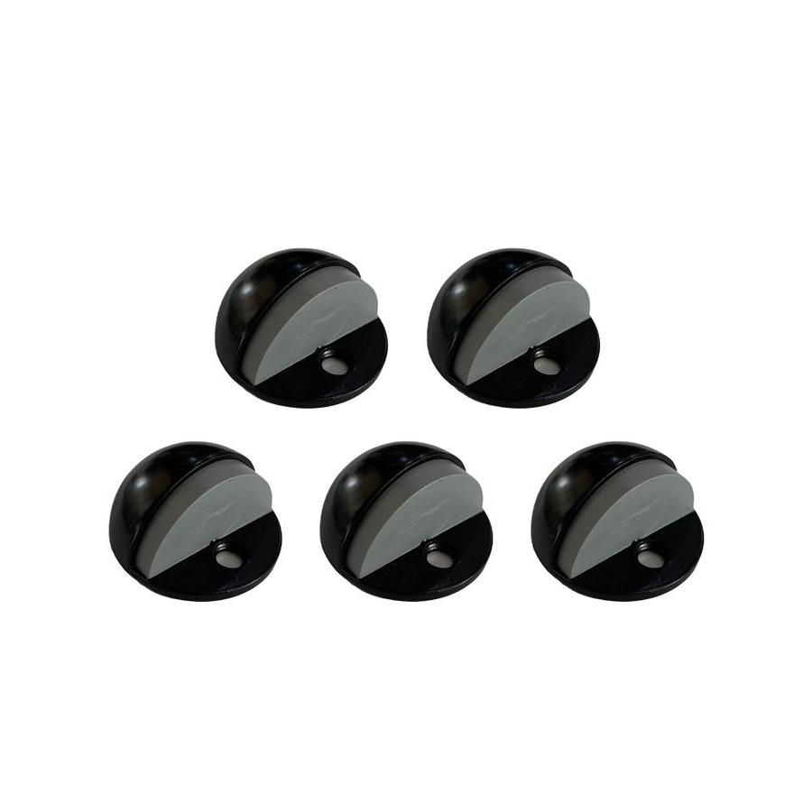 Design House 5Pack Floor Mount Dome Door Stops in Matte Black in the
