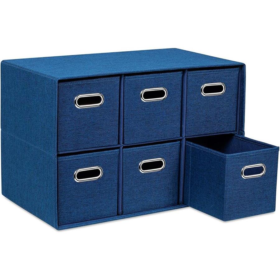 BirdRock Home BirdRock Home Navy Linen Cube Organizer Shelf with 6 ...