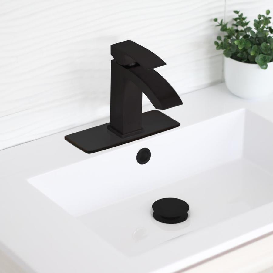 Stylish Single Hole Bathroom Faucet Plate In Matte Black in the Faucet ...