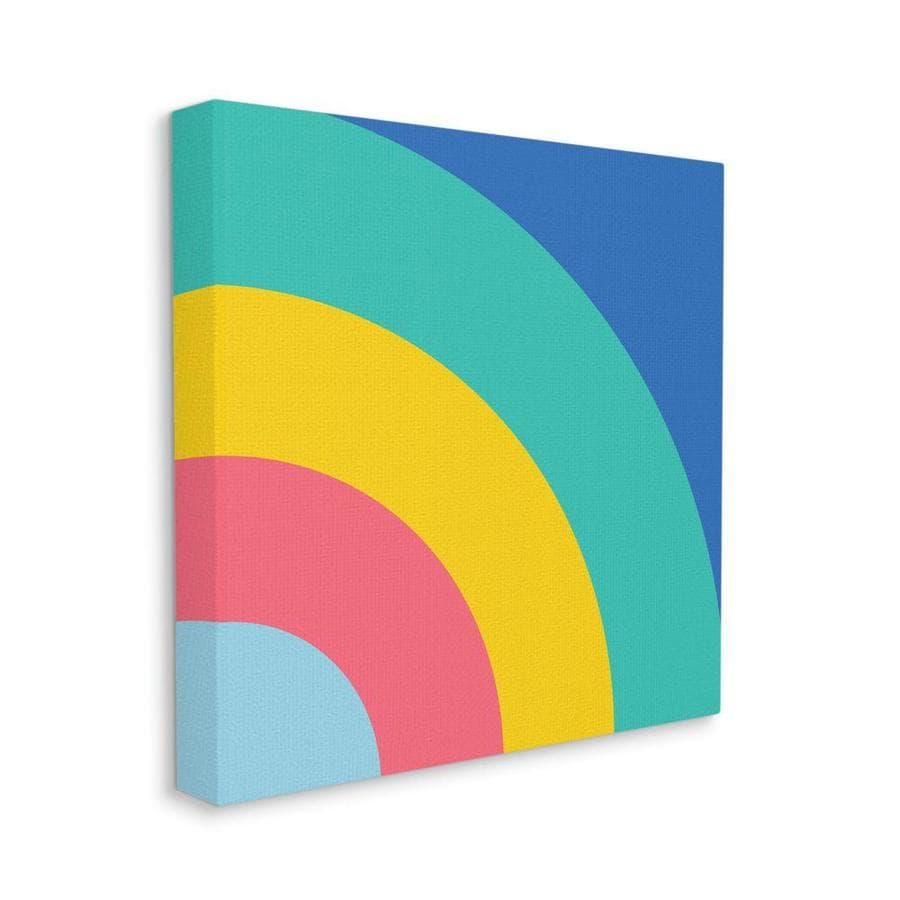 Stupell Industries Stupell Industries Color Block Rainbow Design Blue Turquoise Pink Xl Stretched Canvas Wall Art By Seven Trees Design 30 X 1 5 X 30 In The Wall Art Department At Lowes Com