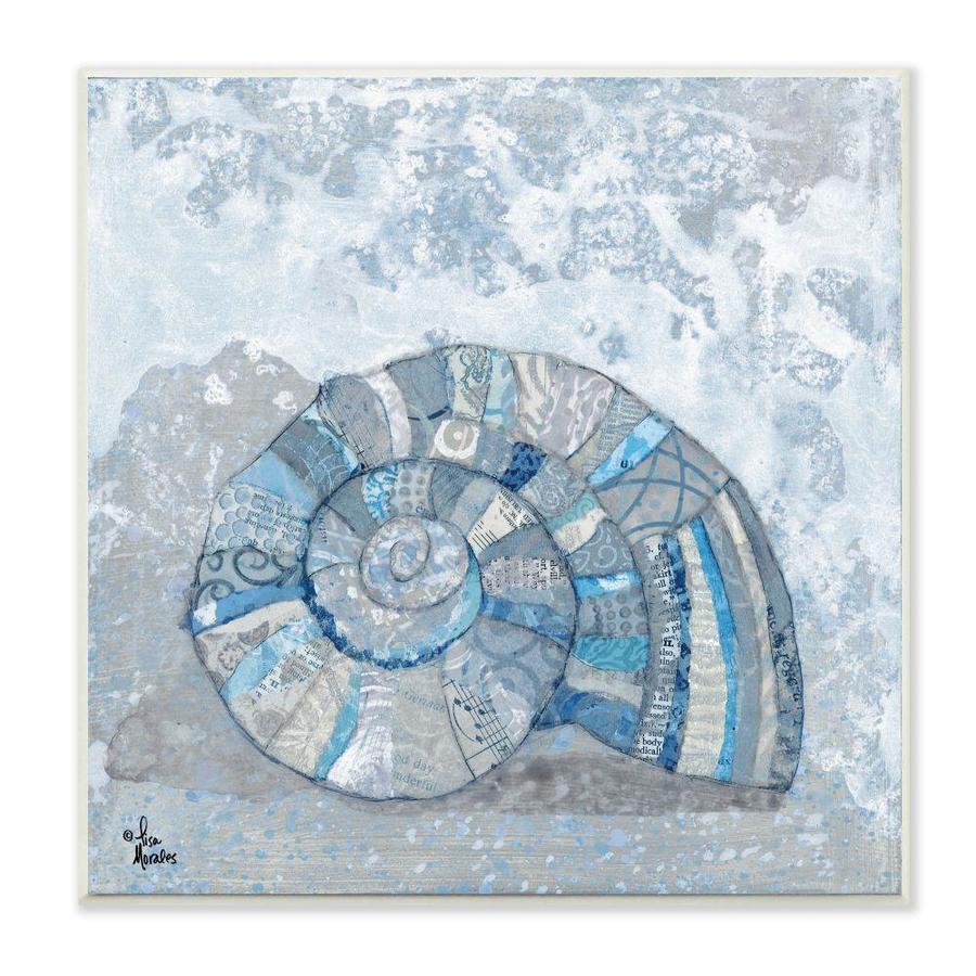 Stupell Industries Stupell Industries Blue Nautilus Shell With Abstract Striped Details Wall Plaque Art By Lisa Morales 12 X 0 5 X 12 In The Wall Art Department At Lowes Com