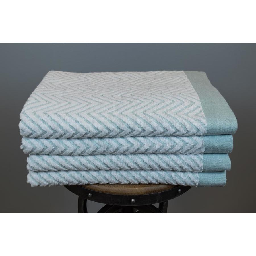 Fibertone 4-Piece Seafoam Cotton Beach Towel in the Bathroom Towels