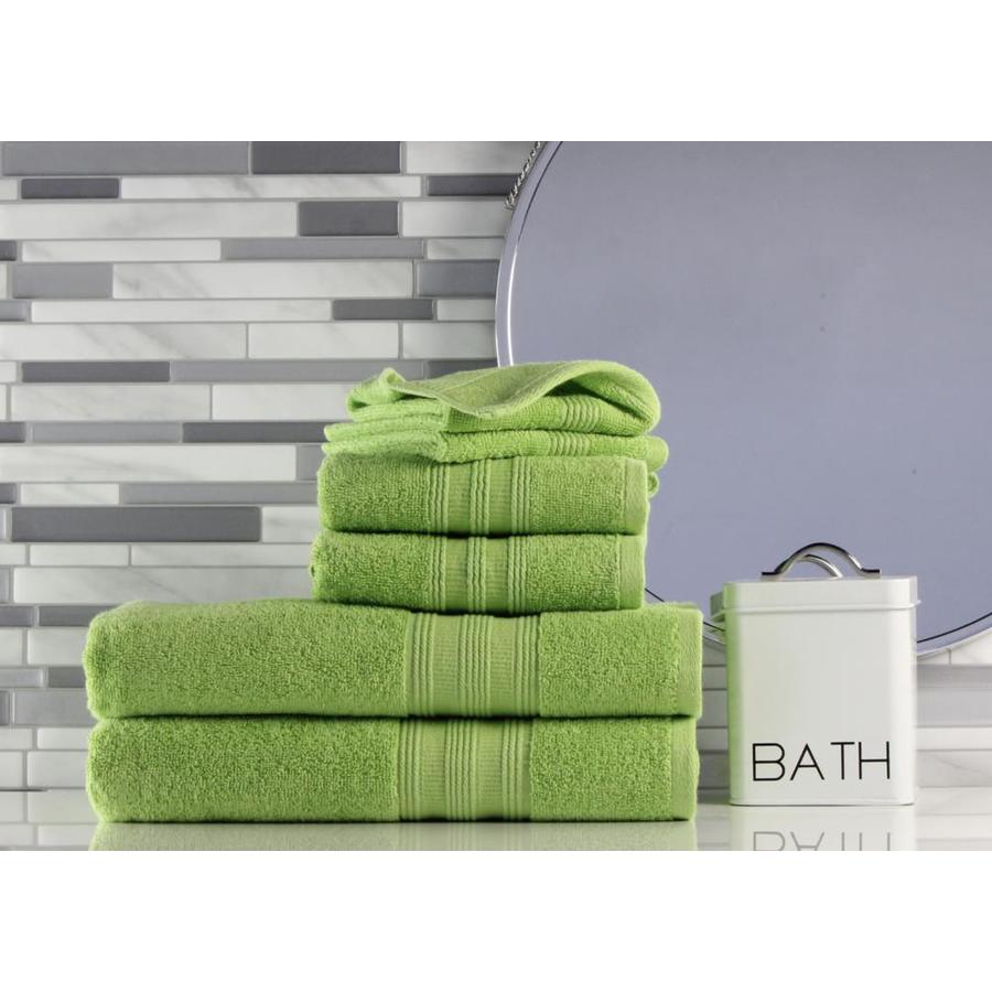 Freshee 6Piece Green Cotton Bath Towel Set in the Bathroom Towels