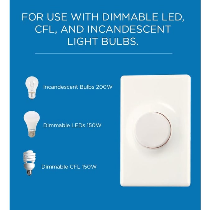 Viribright Lighting 300VA 2Way or SinglePole Dimming Wall Slider LED Dimmer Switch Electronic
