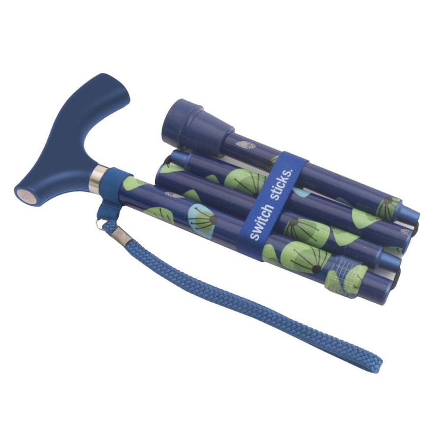 HealthSmart Switch Sticks Folding Walking Stick, Sea Breeze in the