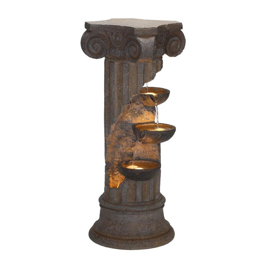 Glitzhome 36.75 in H Tall Oversized Outdoor 3Tier Poly Resin Fountain