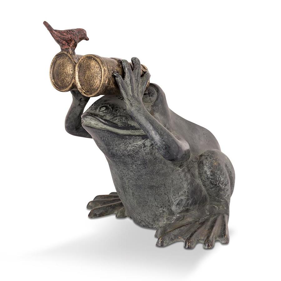 SPI Home Frog Spectator with Bird Garden Statue 13.5 In. Tall in the