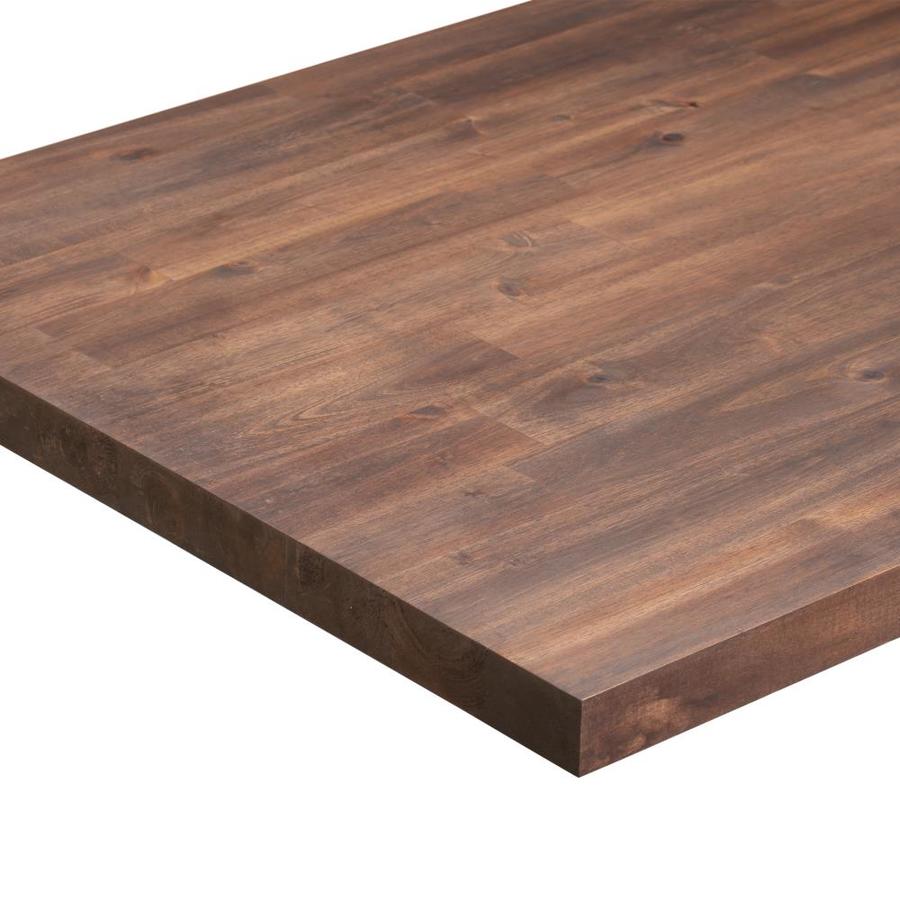 Sparrow Peak 6 Ft Espresso Stained Straight Butcher Block Acacia Kitchen Countertop In The 