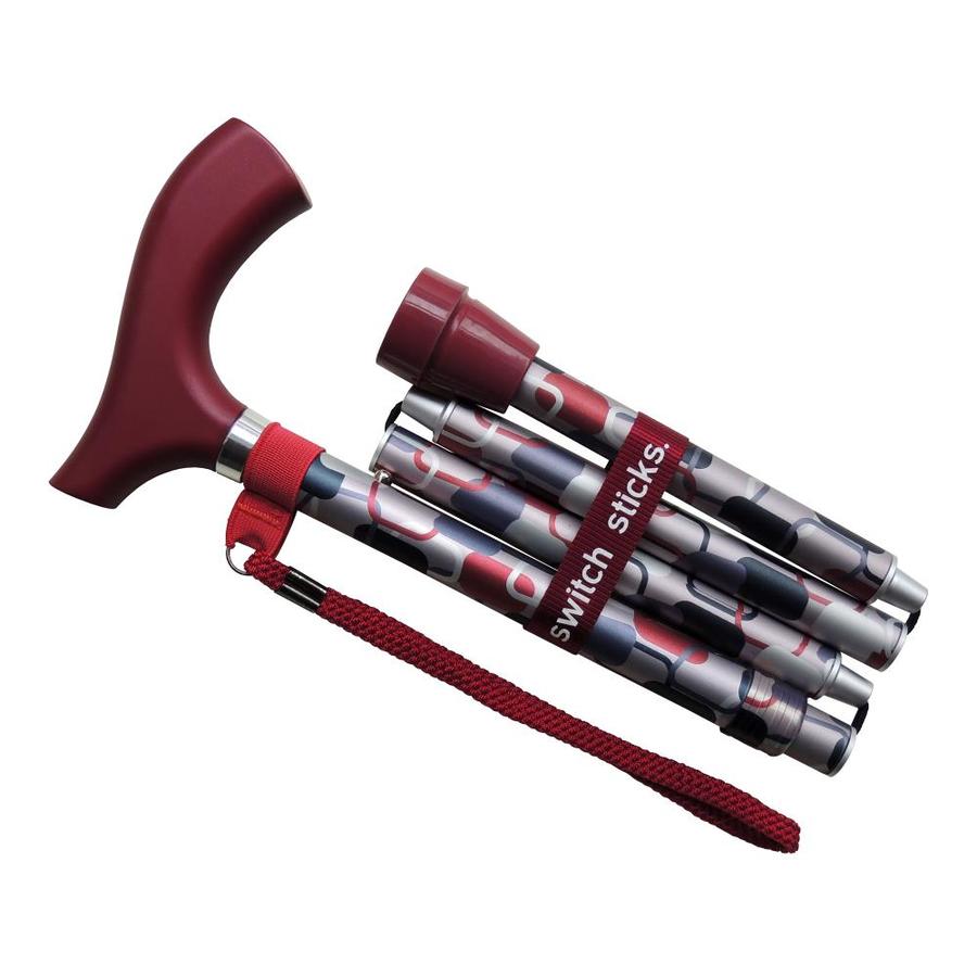 HealthSmart Switch Sticks Folding Walking Stick Cane, Engraved Berlin
