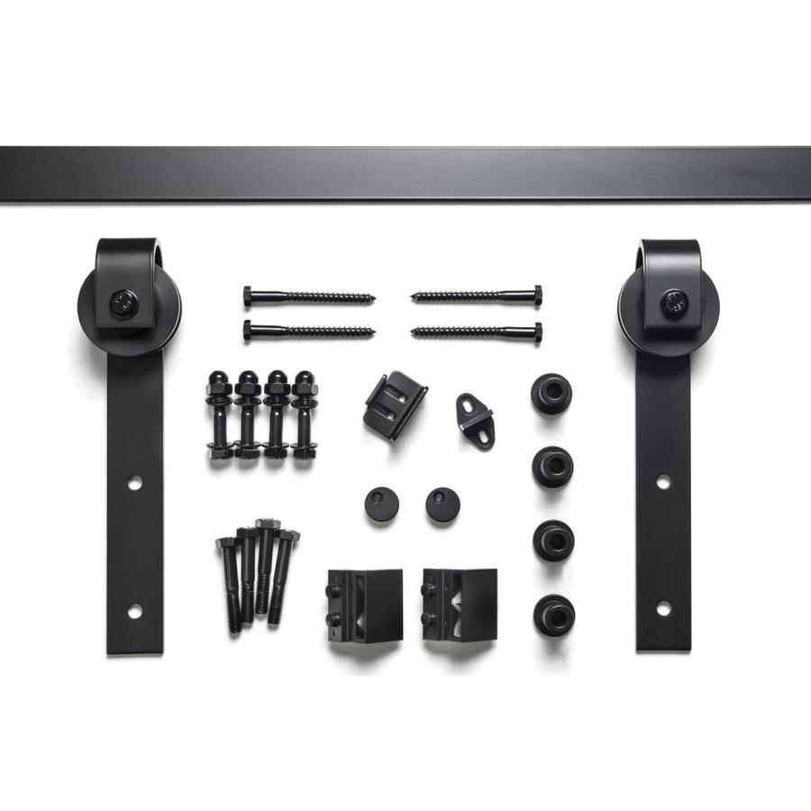 Sure Loc Hardware Barn Door Track System With Strap Roller 96 Flat Black In The Barn Door 