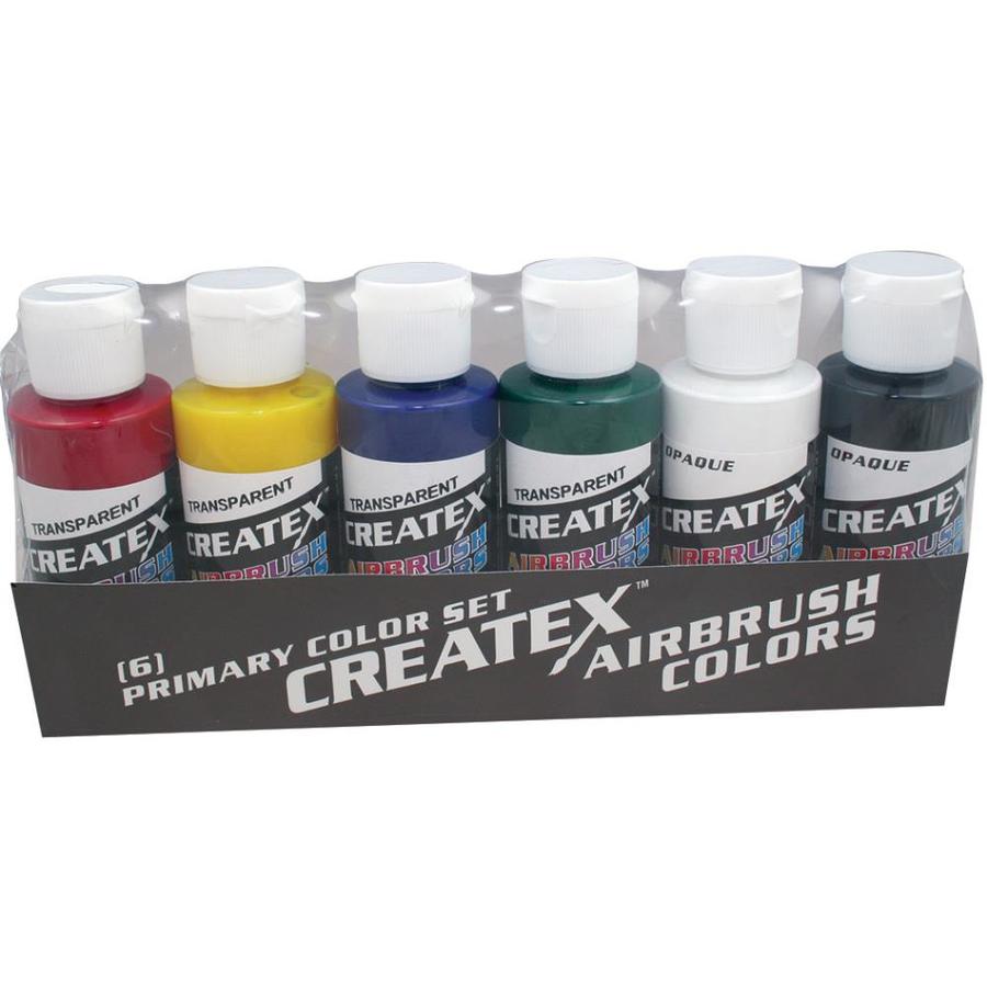 Createx Airbrush Color Set, 2 oz. Bottles, 6Colors, Primary in the