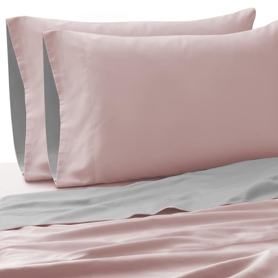 Grace Home Fashions Flip 6PC King Sheet Set Blush/Silver in the Bed