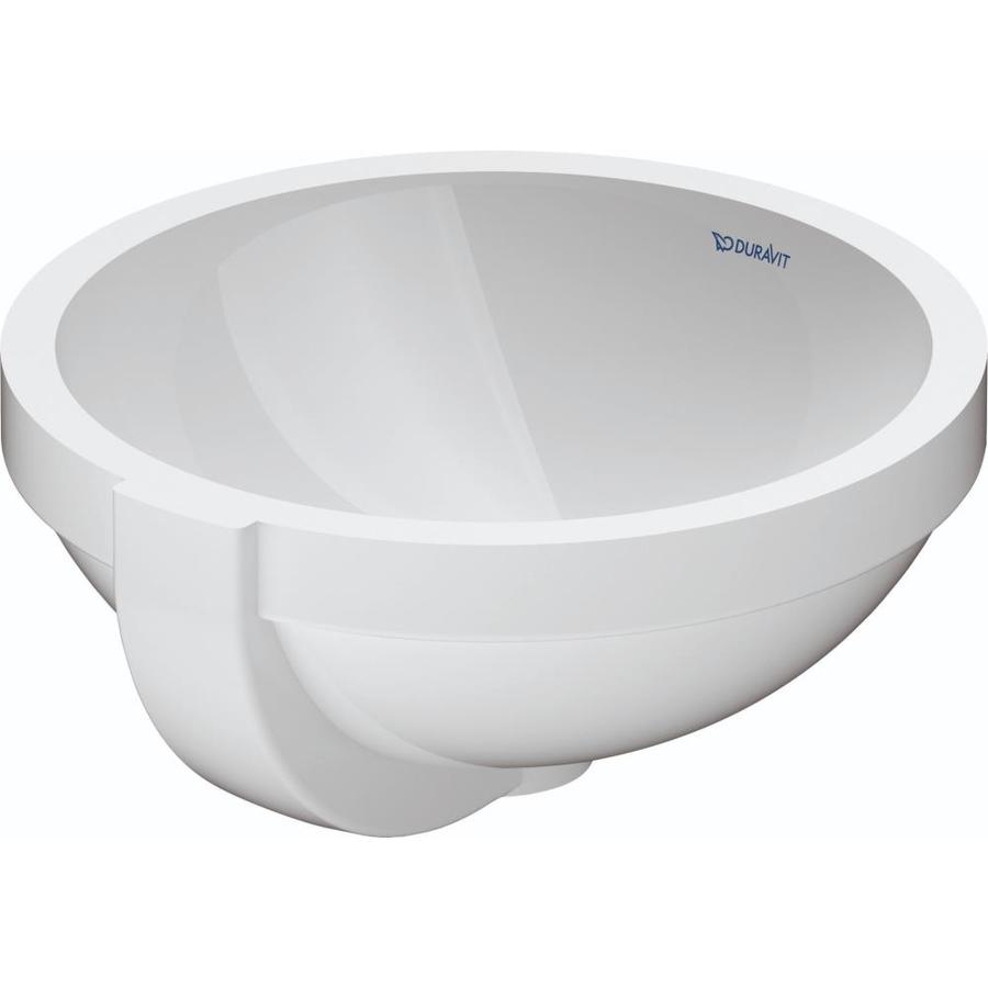 Duravit Architec White Ceramic Undermount Round Bathroom Sink (23.625in x 14.125in) in the