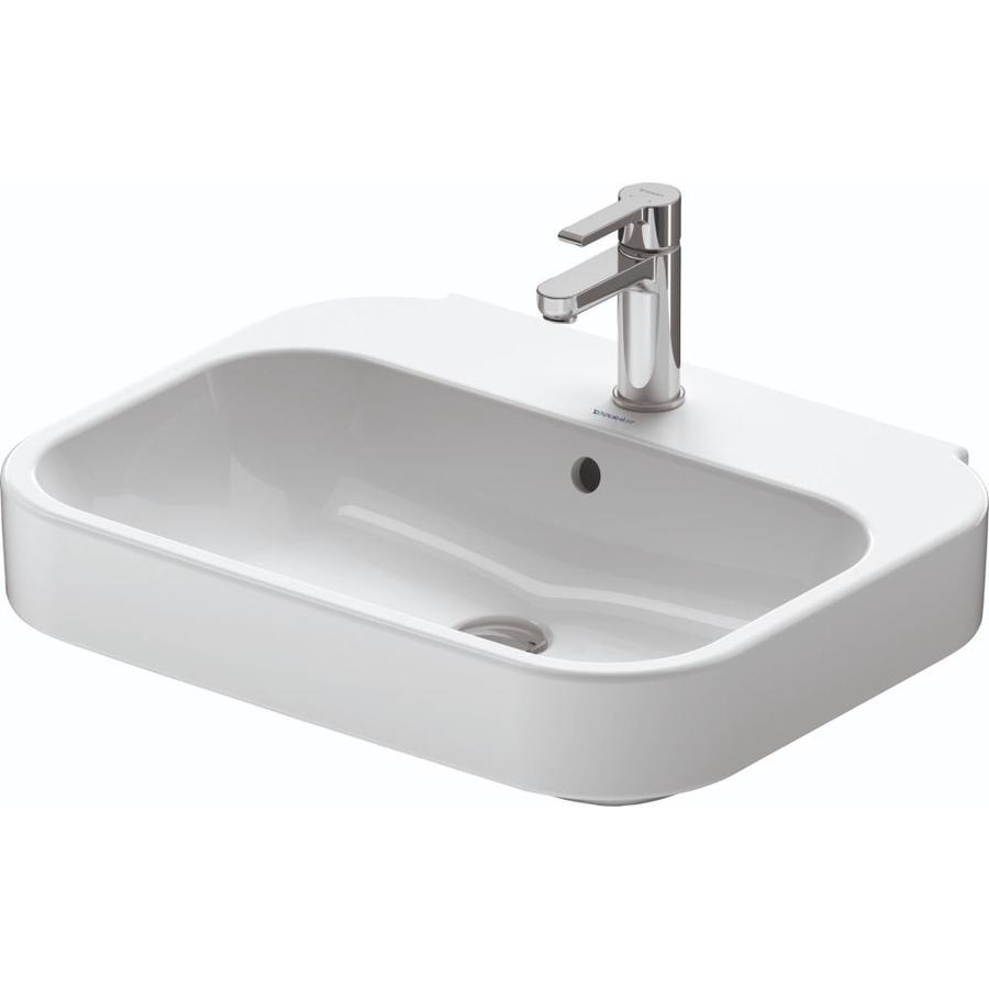 Duravit Happy D.2 White Ceramic Vessel Rectangular Bathroom Sink (23.