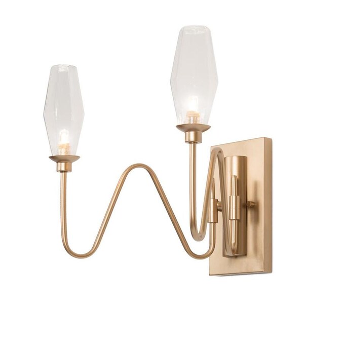 LNC 2Light Gold with Clear Glass Modern/Contemporary