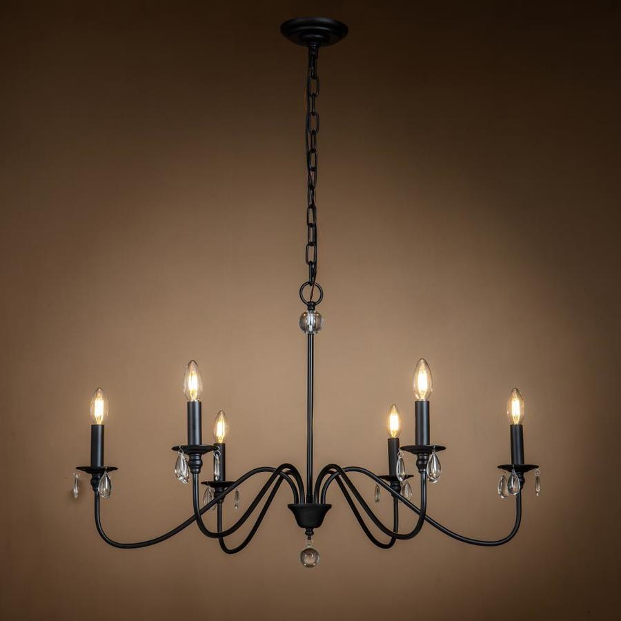 AloaDecor Lighting 6-Lights Farmhouse Candlestick Chandelier 35 in ...