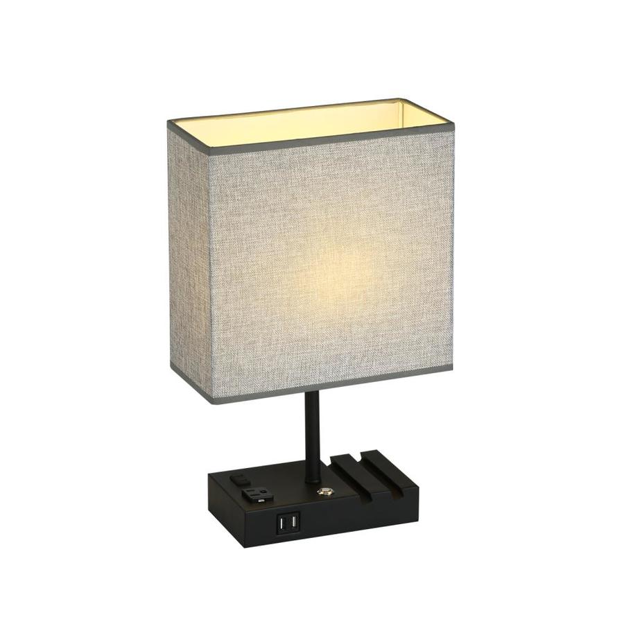 Cedar Hill White and Black Table Lamp with Fabric Shade in the Table