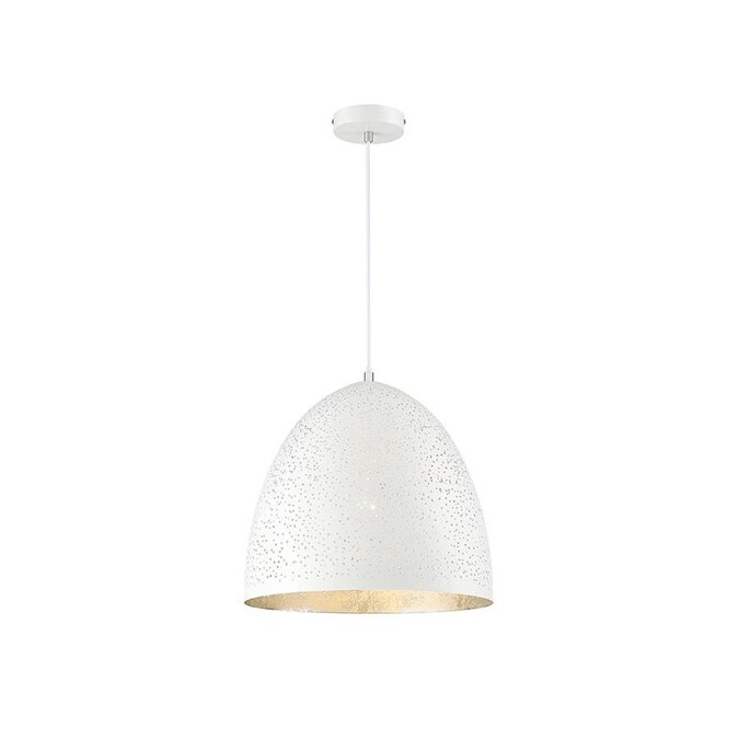 White With Silver Leaf Modern Contemporary Bell Pendant Light In The Lighting Department At Com - Silver Bell Pendant Light