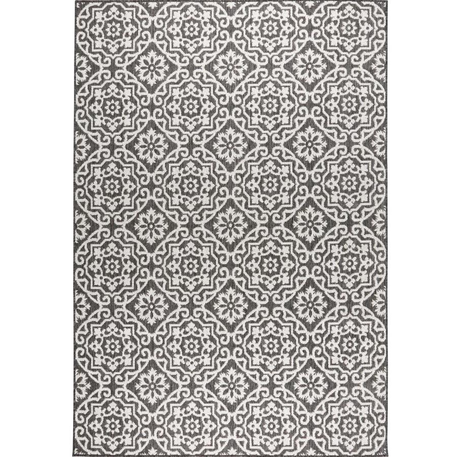 Nicole Miller Patio Country Danica Indoor/Outdoor Black Geometric 9 x ...