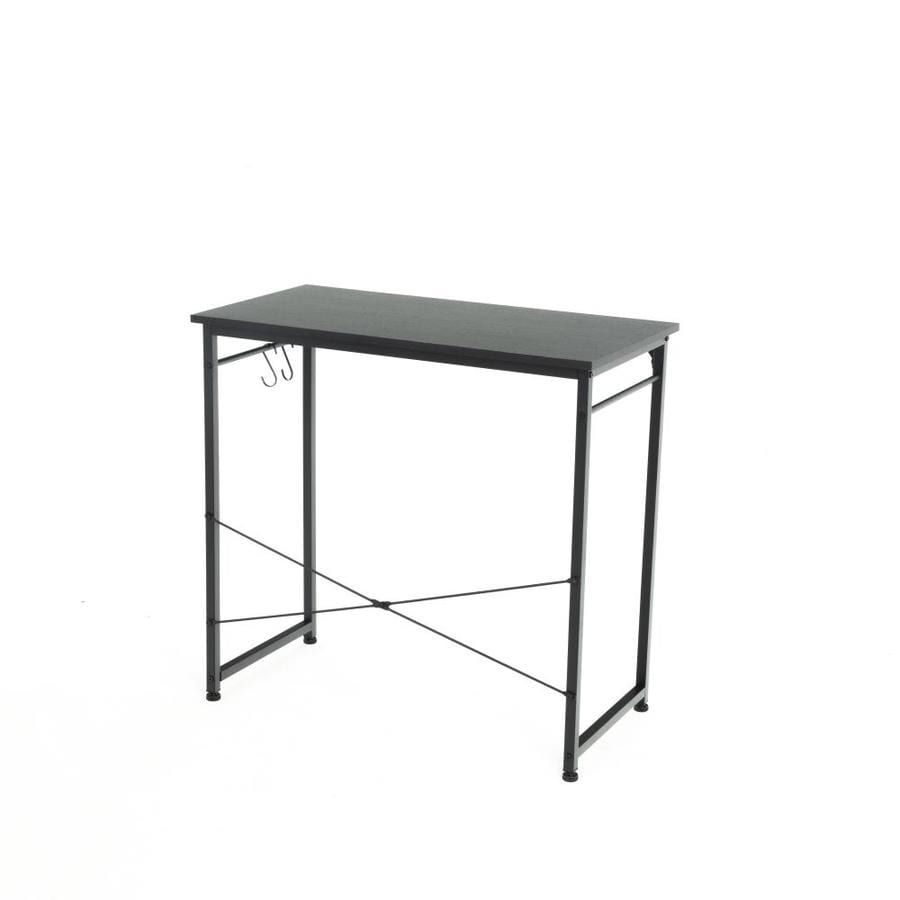 Gzmr Study Writing Desk 32 In For Home Office And School Small Computer Desk Space Saving Black Metal Frame Black In The Desks Department At Lowes Com