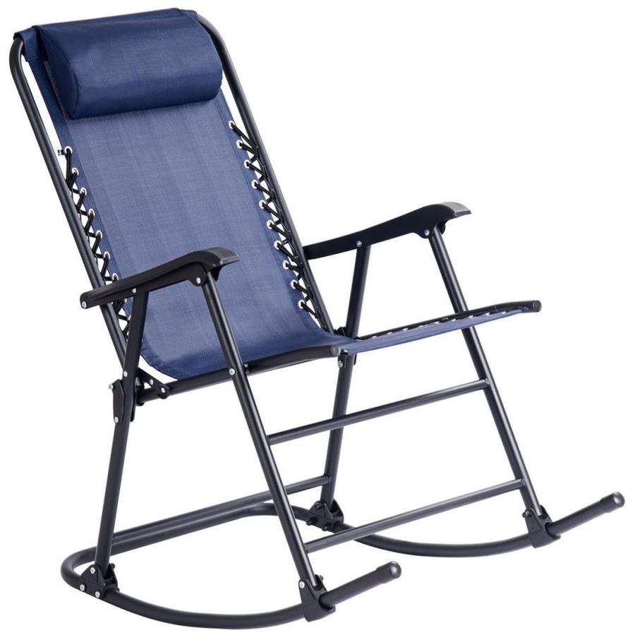 Clihome 1piece Blue Outdoor Patio Headrest Folding Zero Gravity Rocking Chair In The Patio Chairs Department At Lowes Com