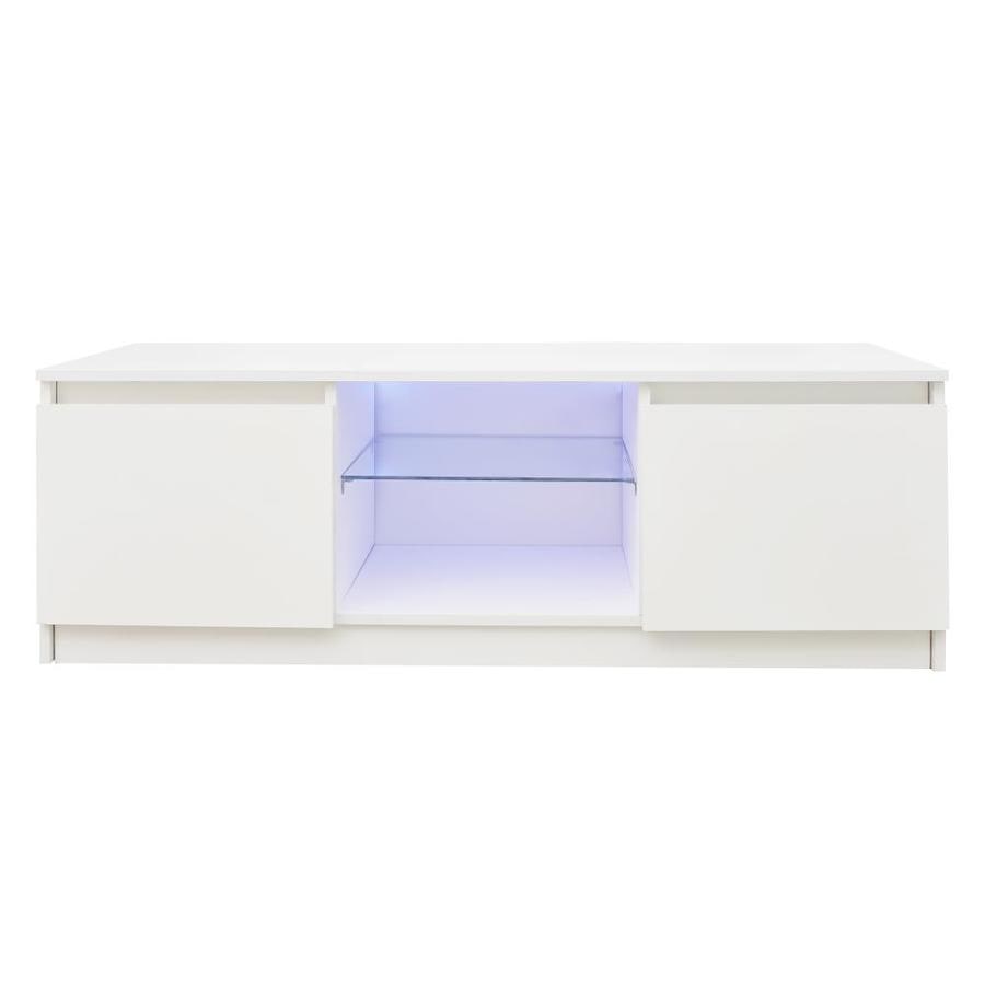 Gzmr Tv Cabinet Wholesale White Tv Stand With Lights Modern Led Tv Cabinet With Storage Drawers Living Room Entertainment Center Media Console Table In The Tv Stands Department At Lowes Com