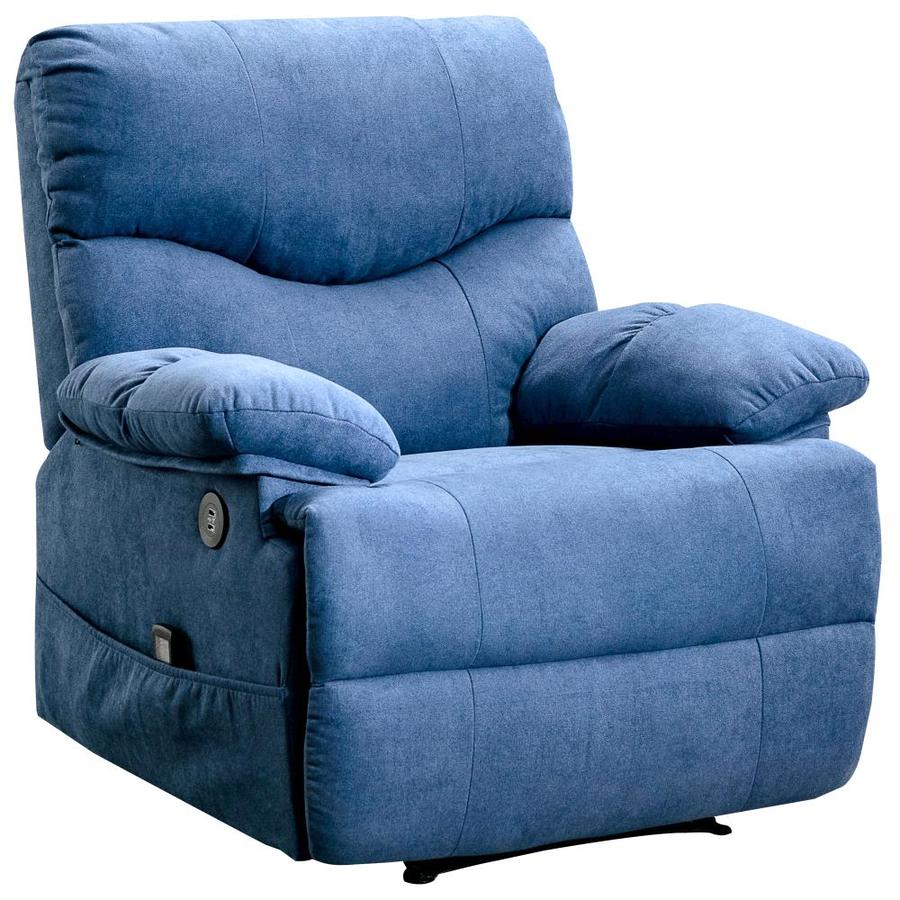 CASAINC Blue Velvet Powered Reclining Recliner in the Recliners