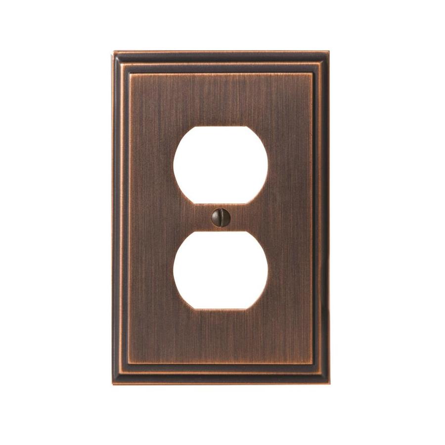 Amerock 1Gang Oil Rubbed Bronze Duplex Standard Wall Plate in the Wall
