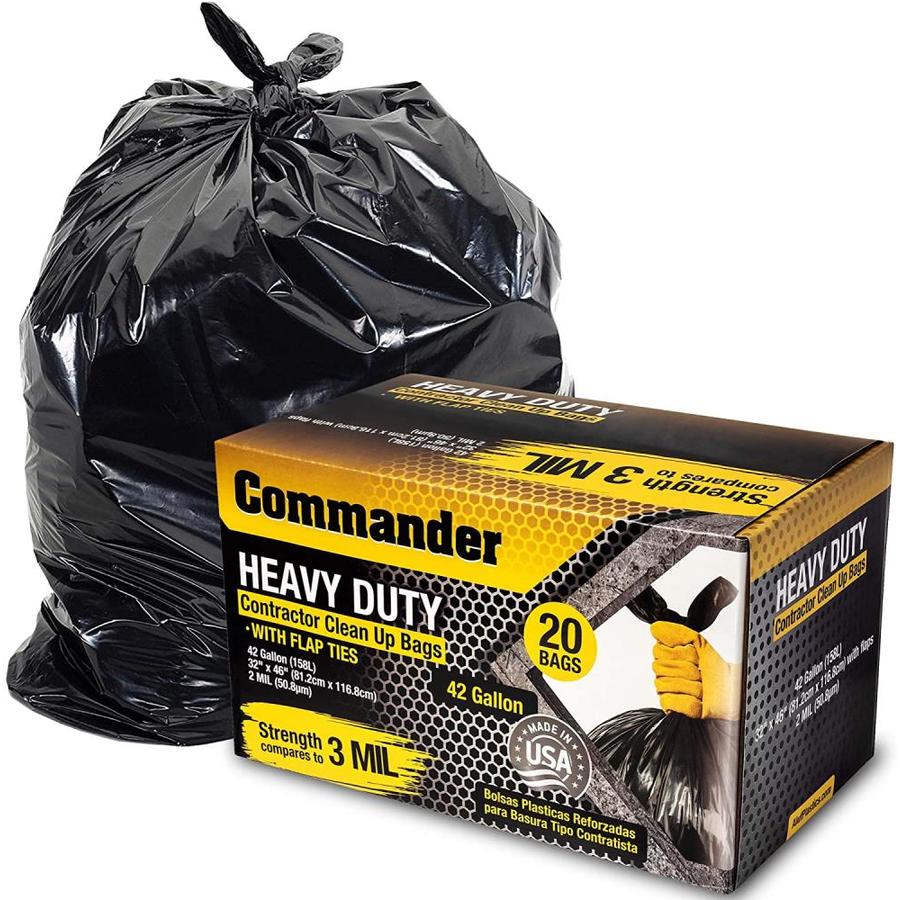 COMMANDER Commander 42 Gallon 2 MIL Black Heavy Duty Trash Bags 32 X   5001939327 